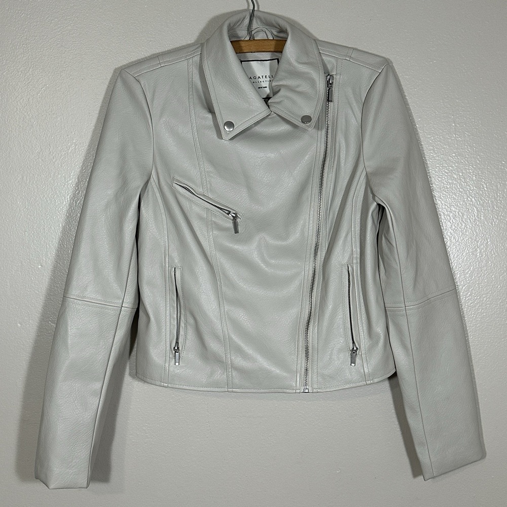 Bagatelle Motorcycle Faux Leather Jacket Size S Full Zip Chic Edgy‎ Moto  960A